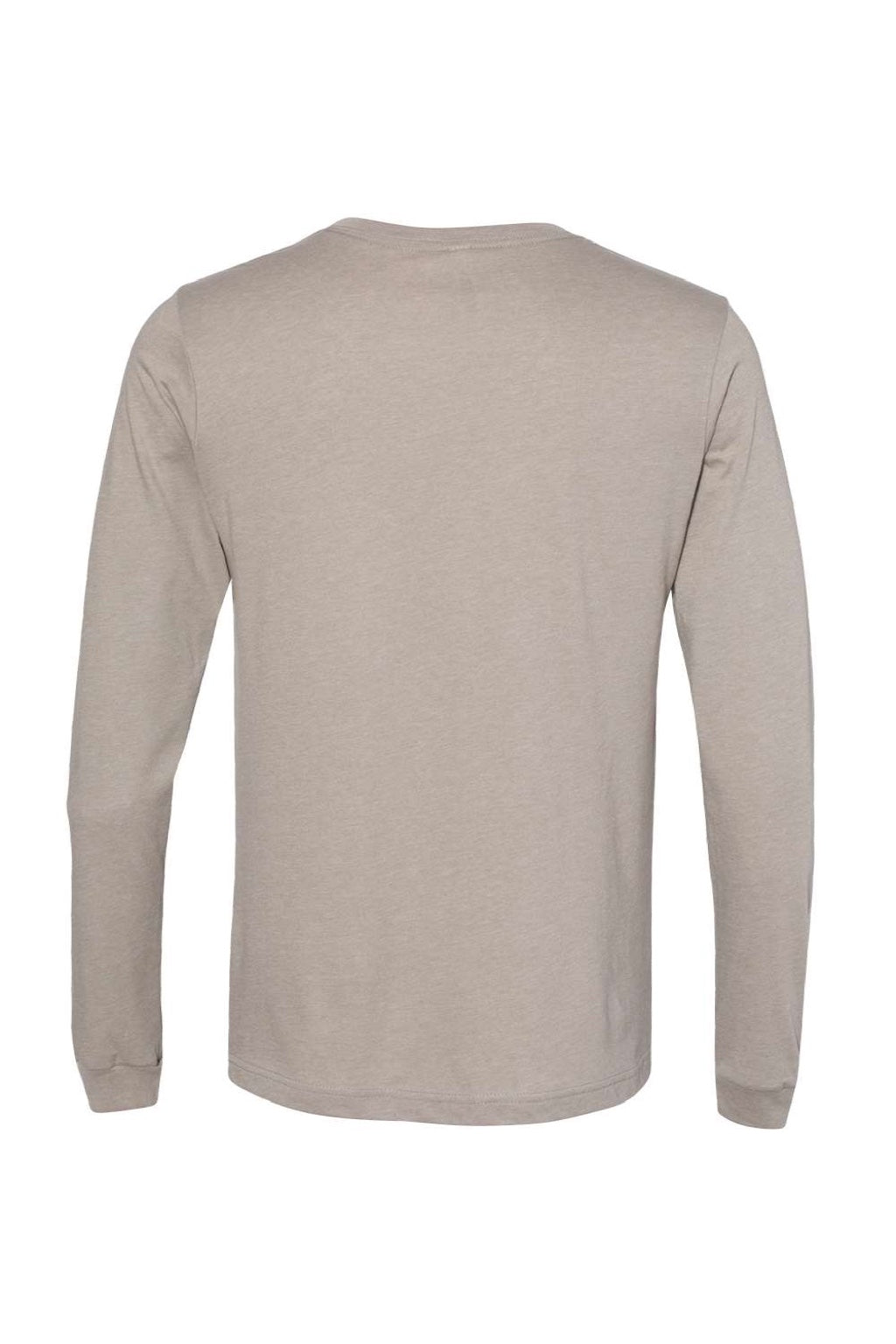 Bella + Canvas BC3501CVC/3501CVC Mens CVC Long Sleeve Crewneck T-Shirt Heather Stone Flat Back