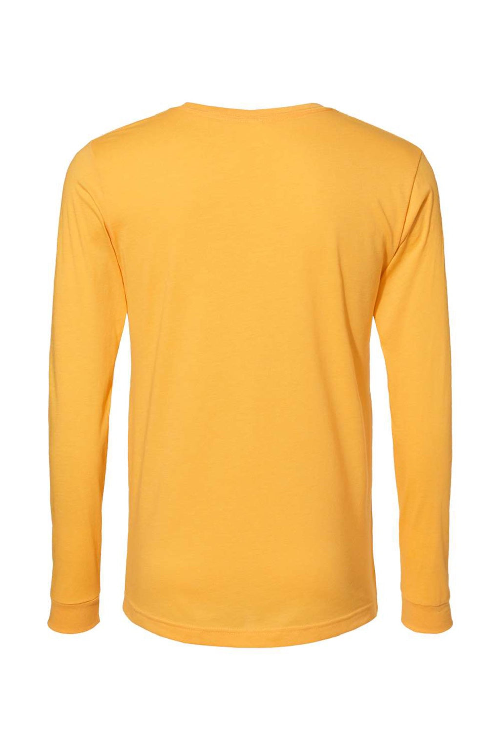 Bella + Canvas BC3501CVC/3501CVC Mens CVC Long Sleeve Crewneck T-Shirt Heather Yellow Gold Flat Back