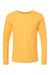 Bella + Canvas BC3501CVC Mens CVC Long Sleeve Crewneck T-Shirt Heather Yellow Gold Flat Front