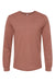Bella + Canvas BC3501/3501 Mens Jersey Long Sleeve Crewneck T-Shirt Chestnut Brown Flat Front
