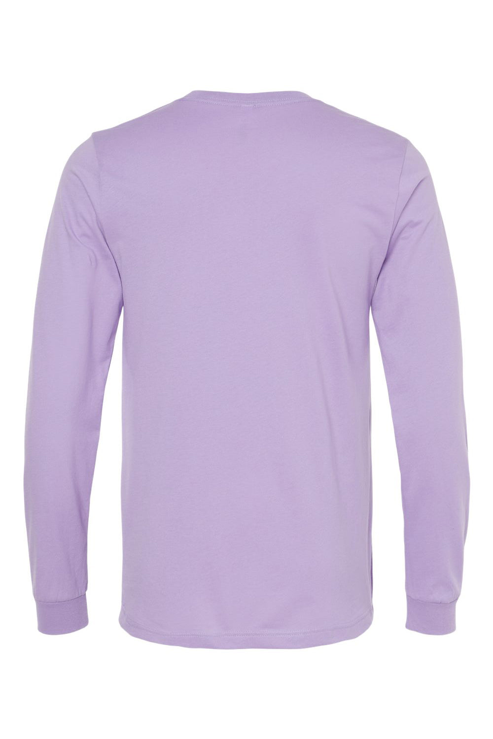 Bella + Canvas BC3501/3501 Mens Jersey Long Sleeve Crewneck T-Shirt Dark Lavender Purple Flat Back