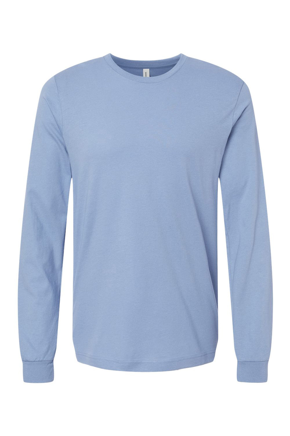 Bella + Canvas BC3501/3501 Mens Jersey Long Sleeve Crewneck T-Shirt Lavender Blue Flat Front