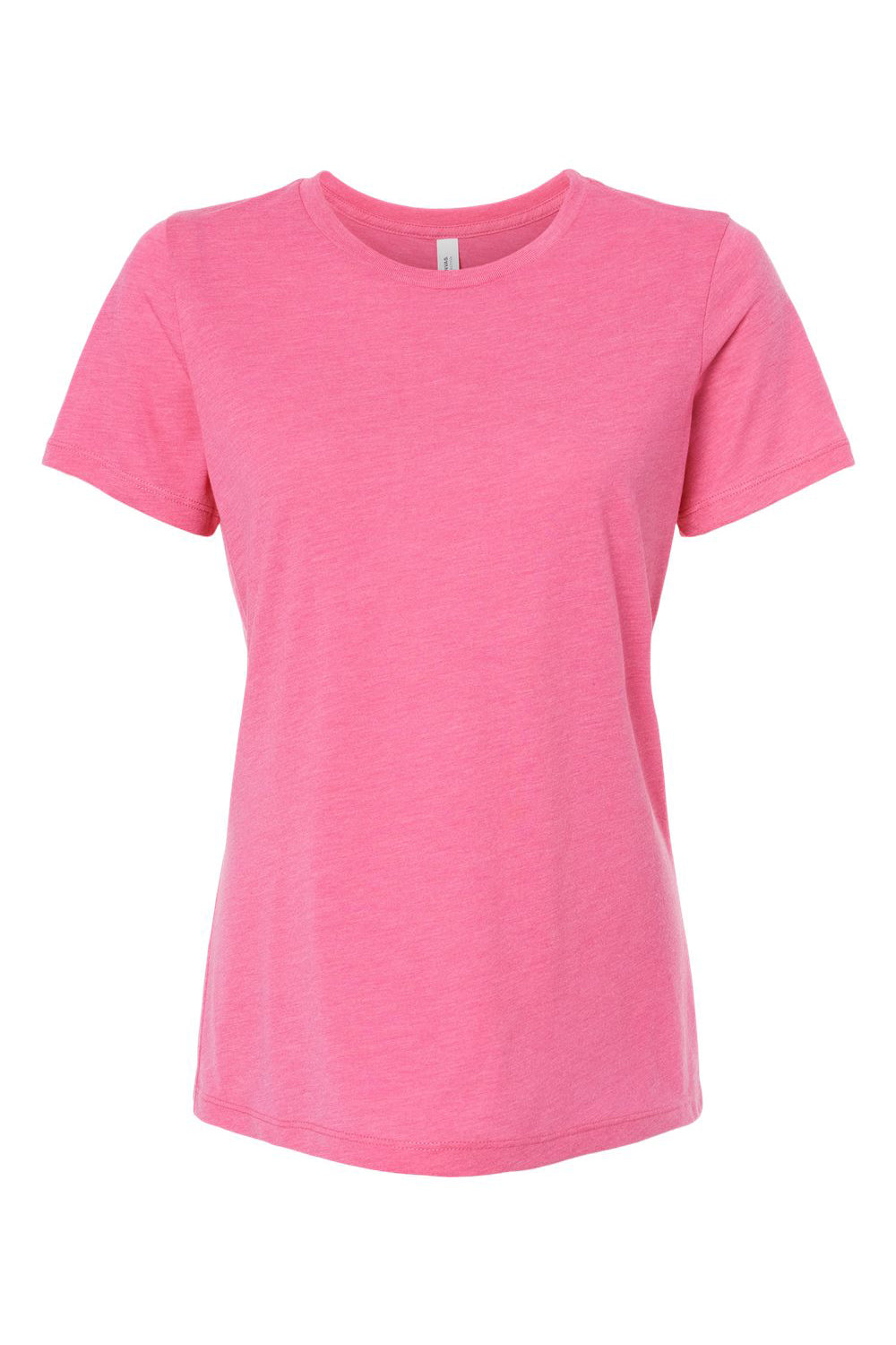Bella + Canvas BC6413 Womens Short Sleeve Crewneck T-Shirt Charity Pink Flat Front