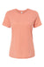 Bella + Canvas BC6413 Womens Short Sleeve Crewneck T-Shirt Sunset Orange Flat Front