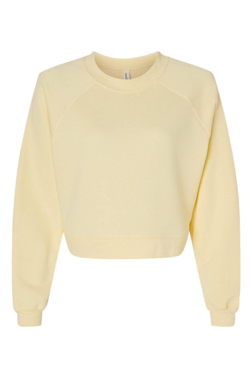 Bella + Canvas BC7505/7505 Womens Raglan Crewneck Sweatshirt French Vanilla Flat Front
