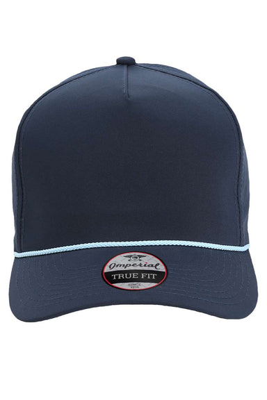 Imperial Hats 5054 Mens The Wrightson Moisture Wicking Snapback Hat Navy Blue/Light Blue Flat Front