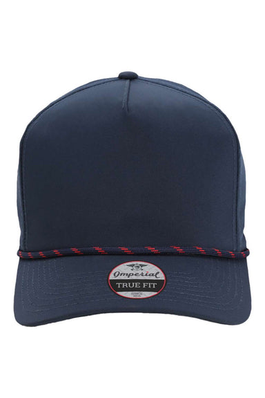 Imperial Hats 5054 Mens The Wrightson Moisture Wicking Snapback Hat Navy Blue/Navy-Red Flat Front