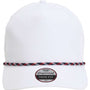 Imperial Hats Mens The Wrightson Moisture Wicking Snapback Hat - White/Navy Blue-Red