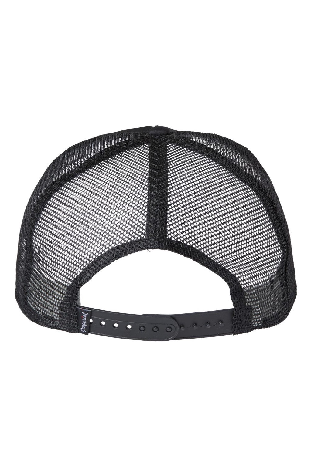 Imperial Hats 5055 Mens The Rabble Rouser Moisture Wicking Snapback Hat Black Flat Back