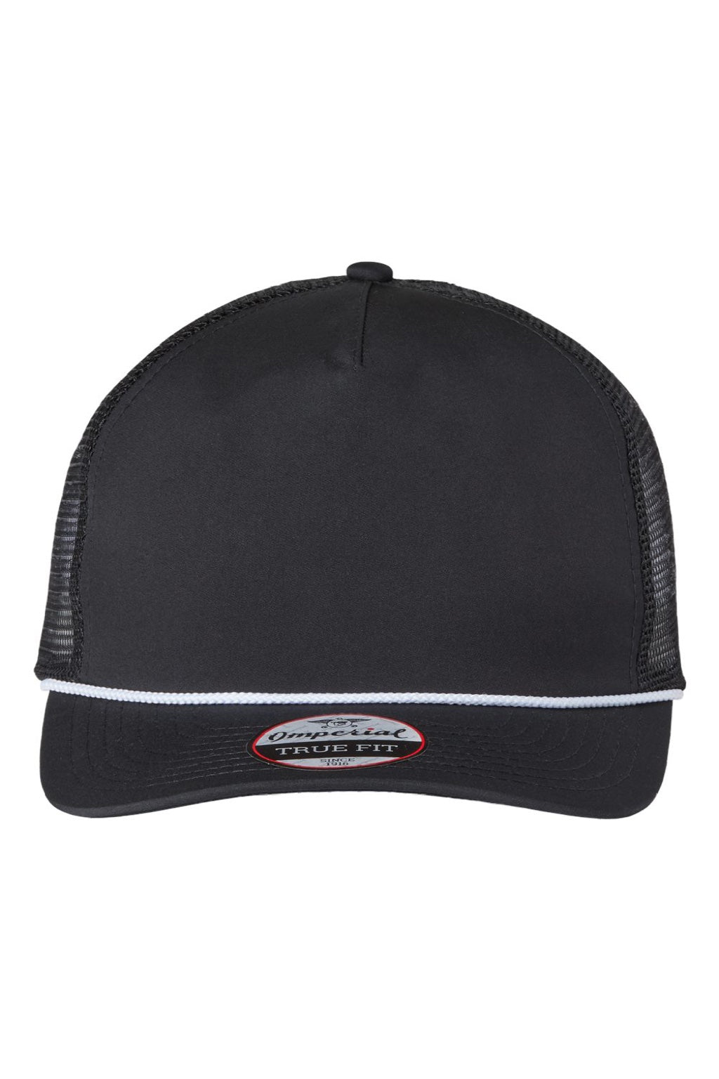Imperial Hats 5055 Mens The Rabble Rouser Moisture Wicking Snapback Hat Black/Black/White Flat Front