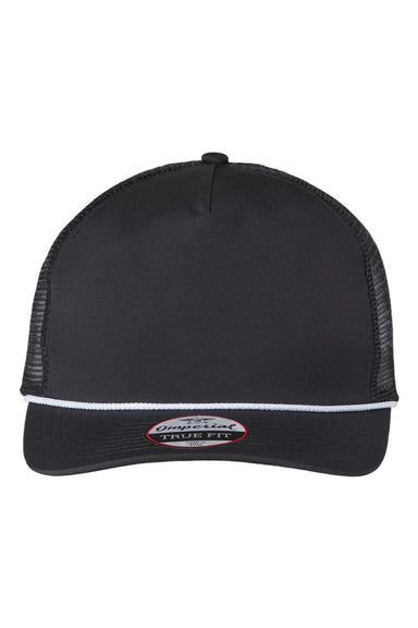 Imperial Hats 5055 Mens The Rabble Rouser Moisture Wicking Snapback Hat Black/Black/White Flat Front