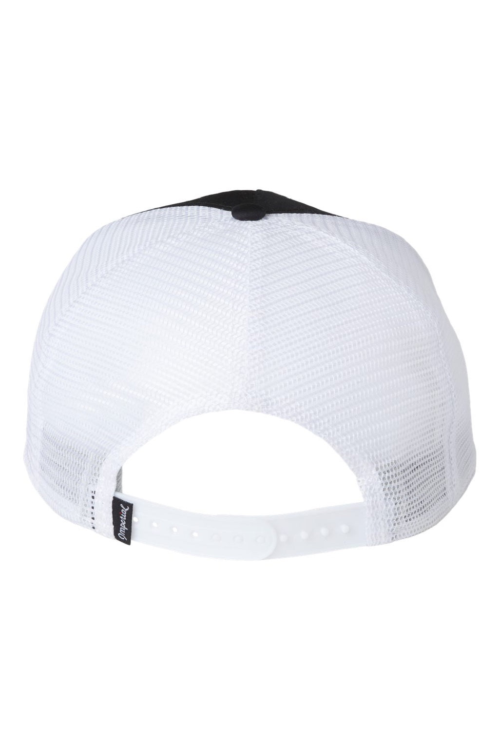 Imperial Hats 5055 Mens The Rabble Rouser Moisture Wicking Snapback Hat Black/White Flat Back