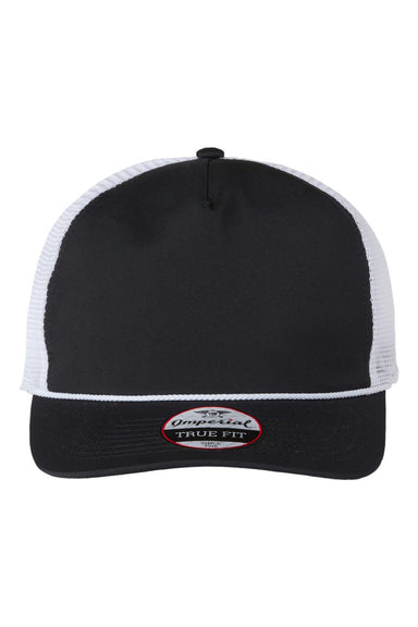 Imperial Hats 5055 Mens The Rabble Rouser Moisture Wicking Snapback Hat Black/White Flat Front