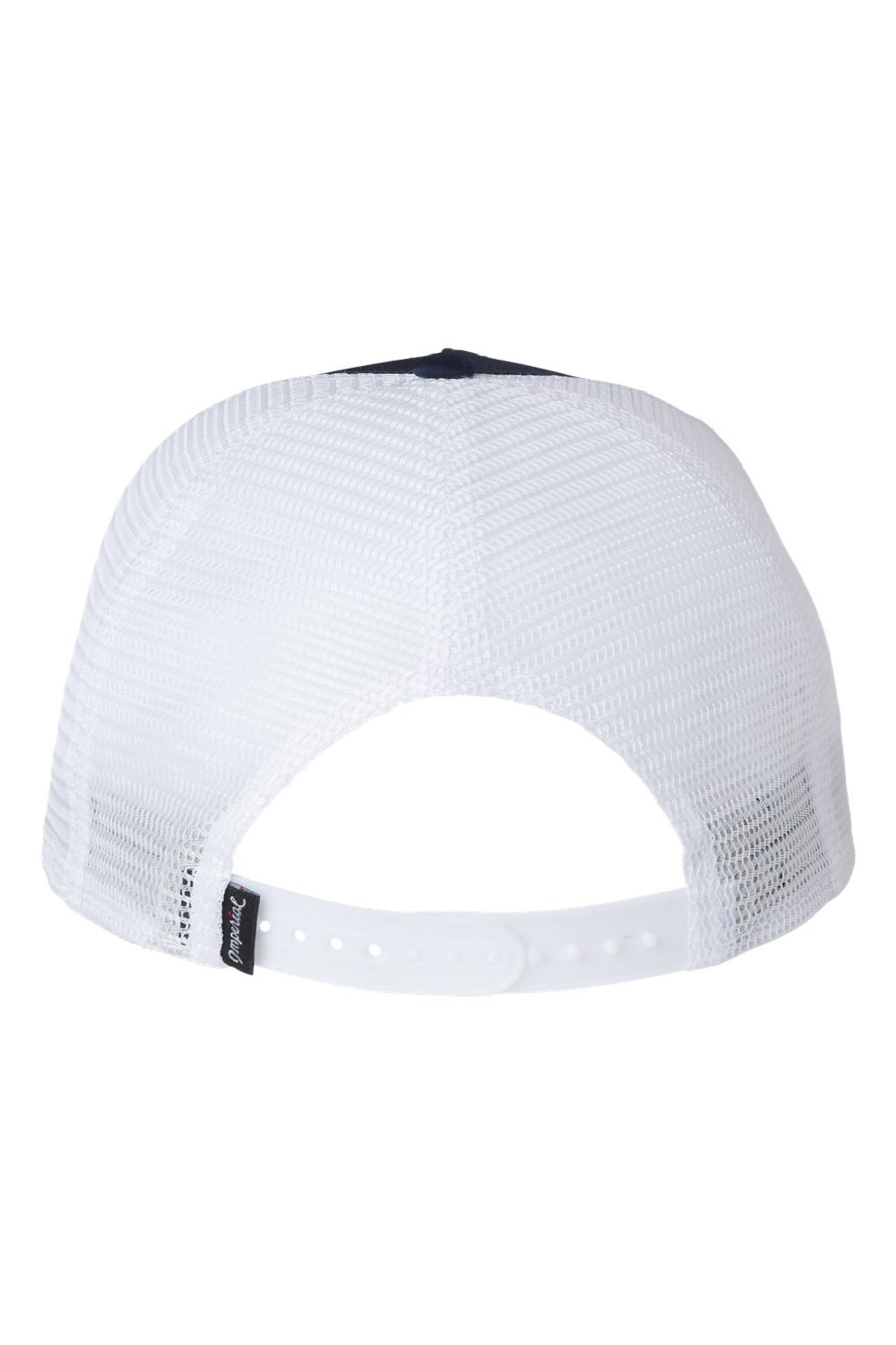 Imperial Hats 5055 Mens The Rabble Rouser Moisture Wicking Snapback Hat Navy Blue/White Flat Back