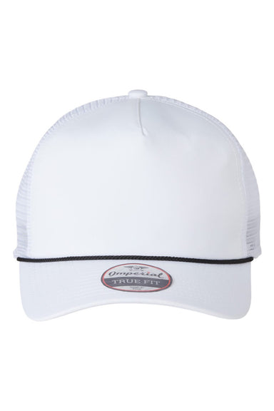 Imperial Hats 5055 Mens The Rabble Rouser Moisture Wicking Snapback Hat White/Black Flat Front