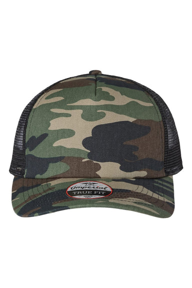 Imperial Hats 1287 Mens North Country Snapback Trucker Hat Camo/Black Flat Front