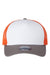 Imperial Hats 1287 Mens North Country Snapback Trucker Hat White/Charcoal Grey/Orange Flat Front