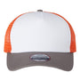 Imperial Hats Mens North Country Snapback Trucker Hat - White/Charcoal Grey/Orange - Closeout