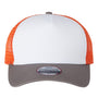 Imperial Mens North Country Snapback Trucker Hat - White/Charcoal Grey/Orange - NEW