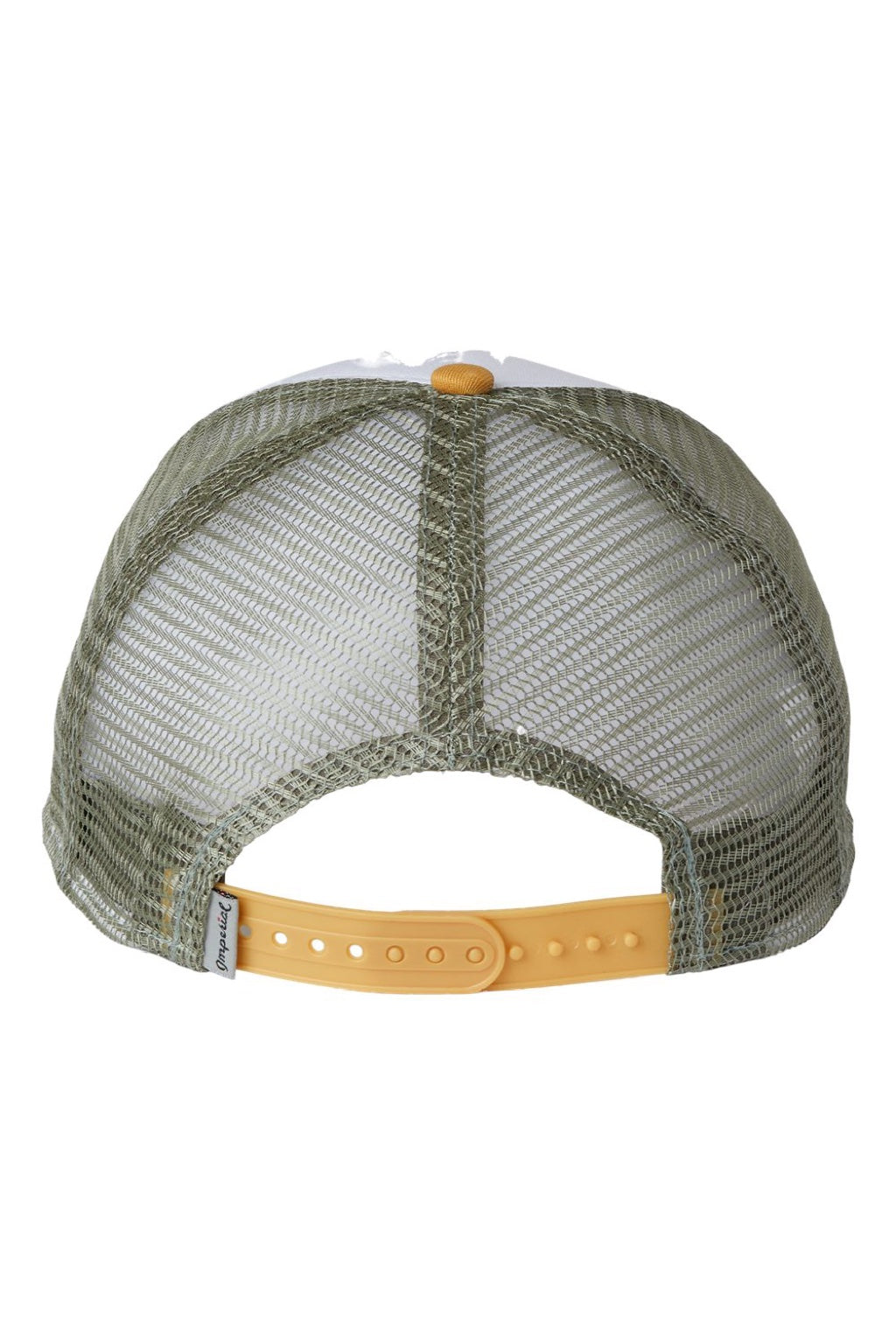 Imperial Hats 1287 Mens North Country Snapback Trucker Hat White/Wheat/Elmwood Flat Back