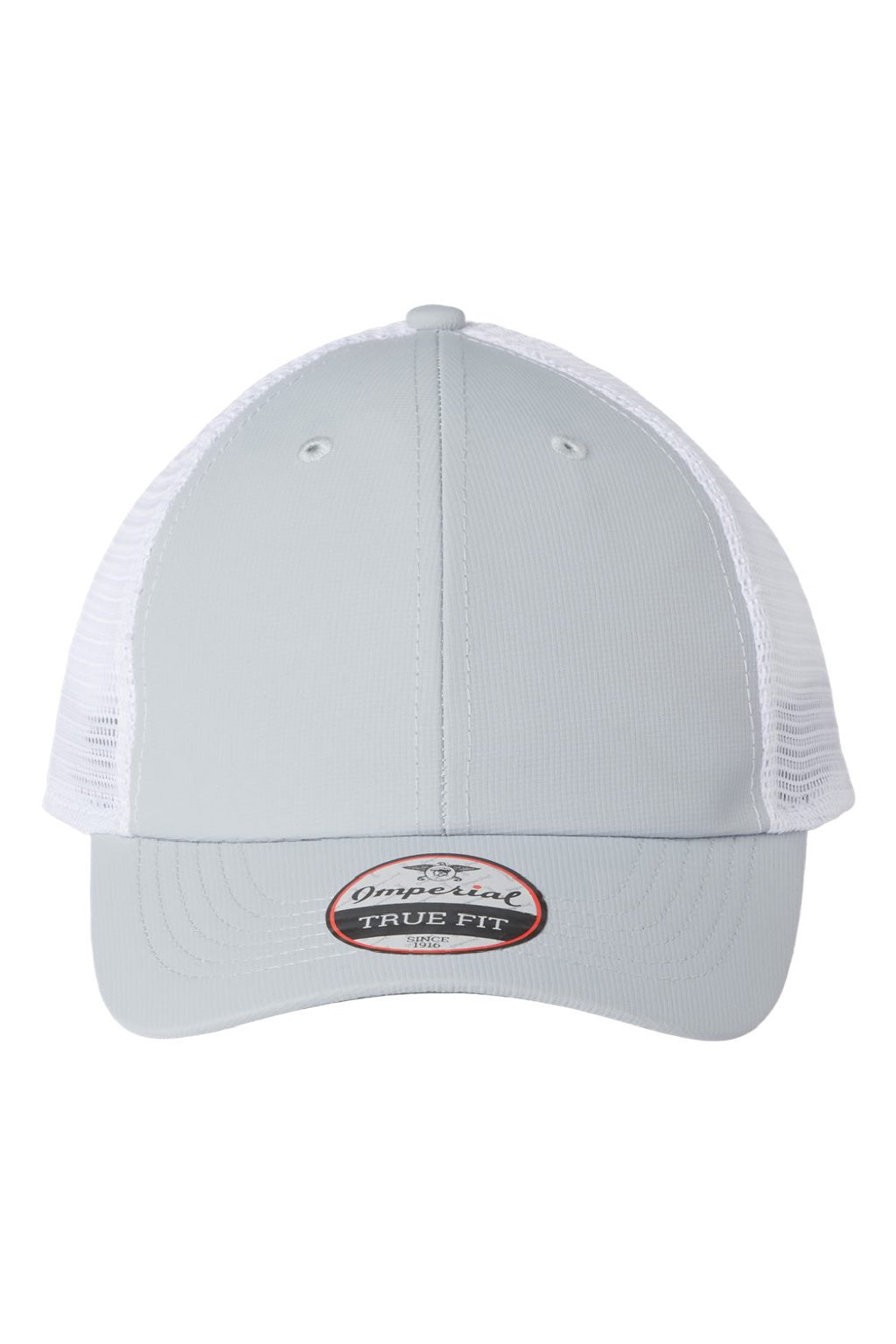 Imperial Hats X210SM Mens The Original Sport Mesh Moisture Wicking Snapback Hat Fog Grey/White Flat Front