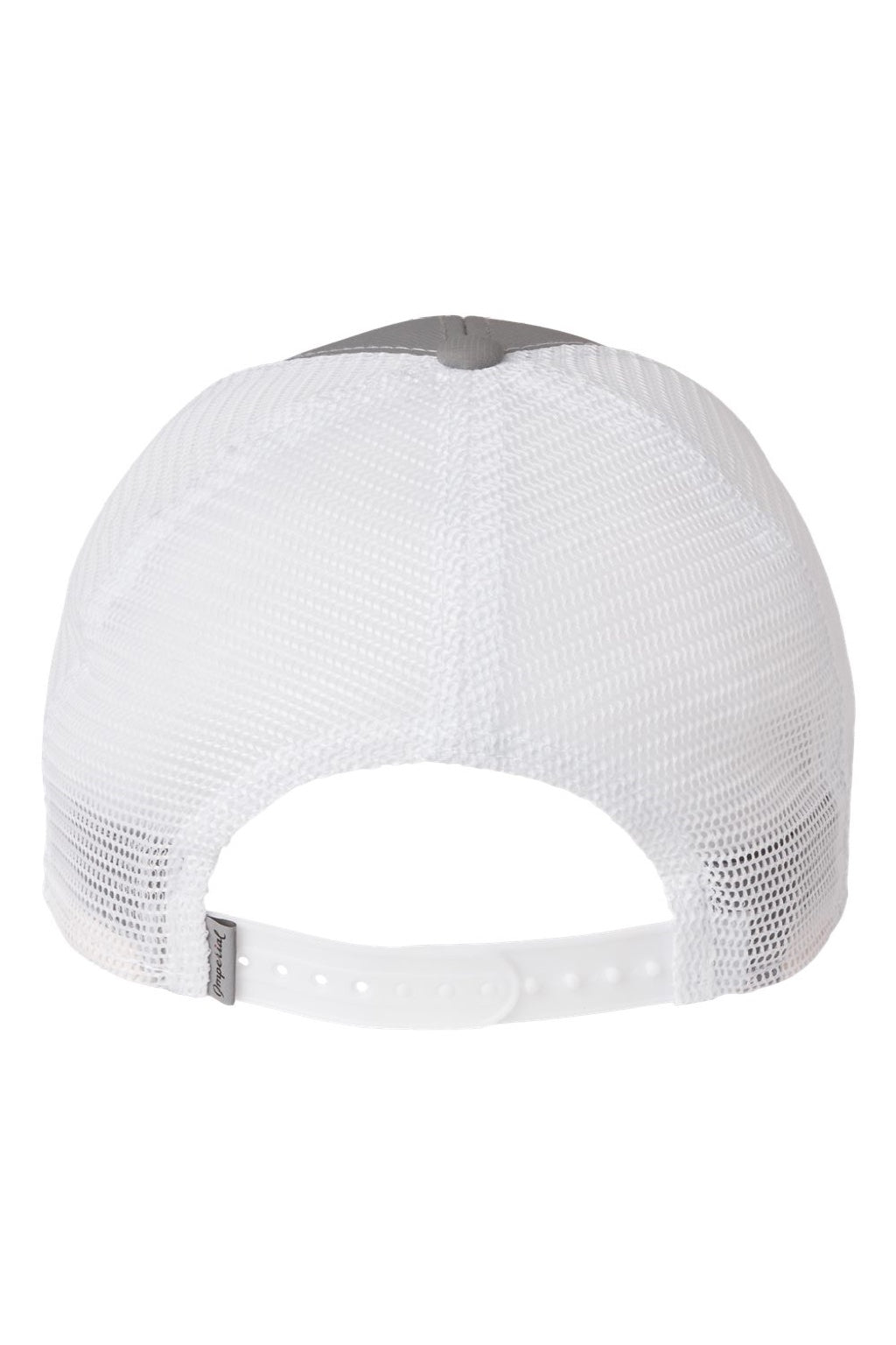 Imperial Hats X210SM Mens The Original Sport Mesh Moisture Wicking Snapback Hat Light Grey/White Flat Back