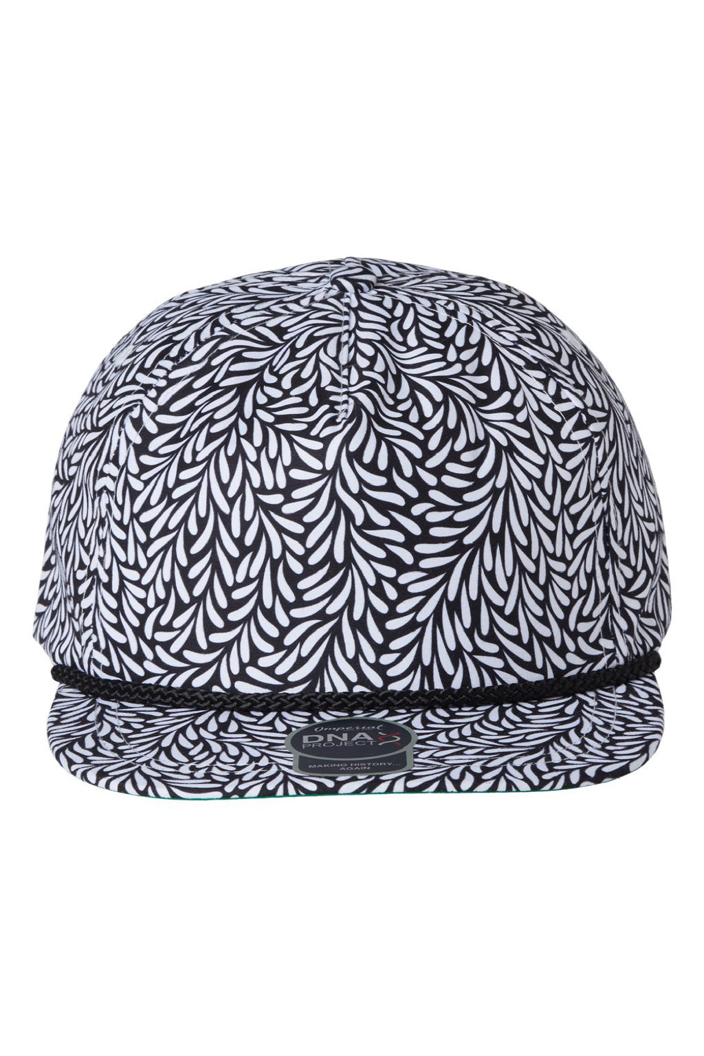 Imperial Hats DNA010 Mens The Aloha Rope Moisture Wicking Adjustable Hat Throwback Black Flat Front