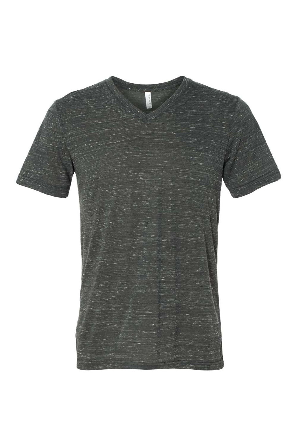 Bella + Canvas BC3655/3655C Mens Textured Jersey Short Sleeve V-Neck T-Shirt Charcoal Grey Marble Flat Front