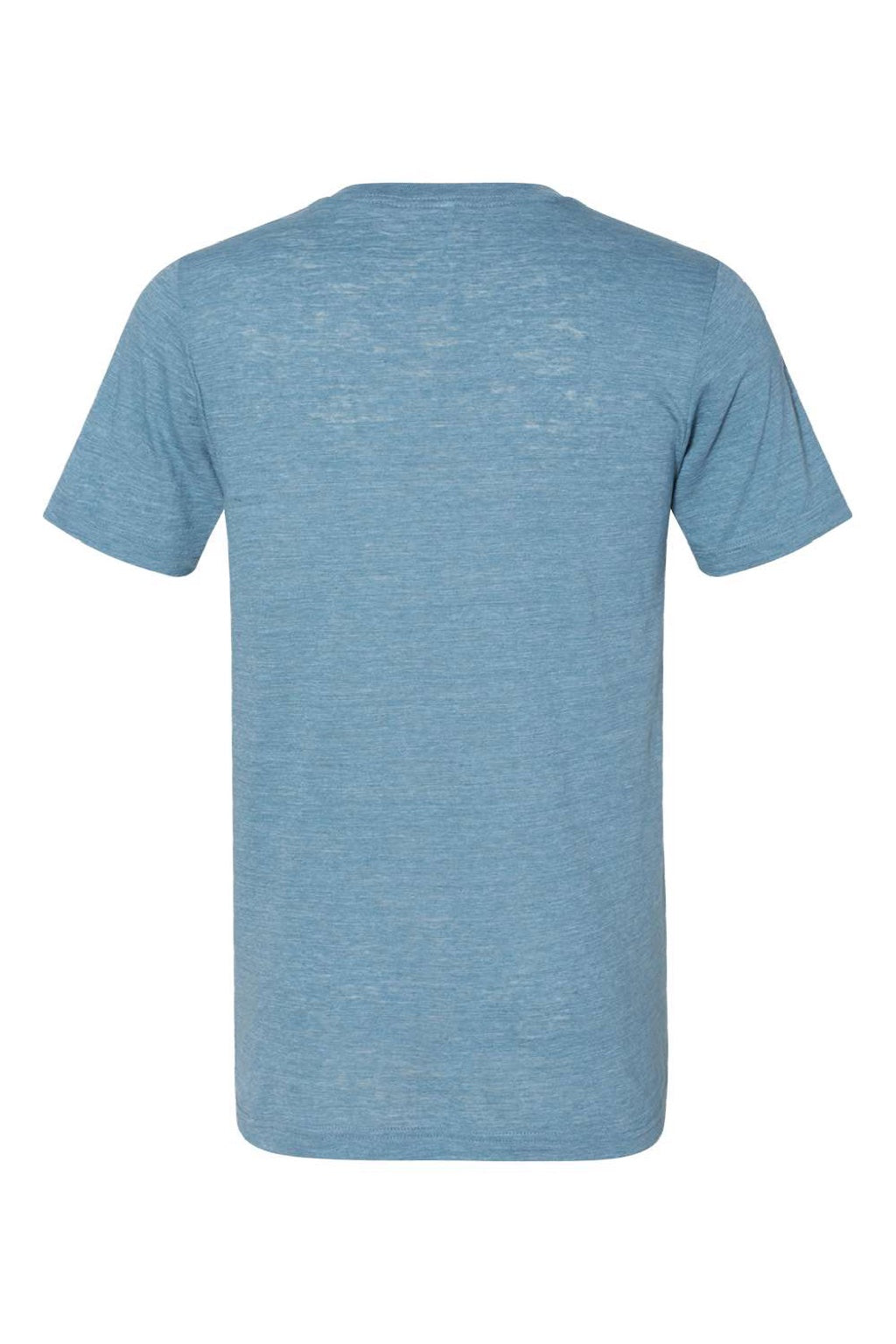 Bella + Canvas BC3655/3655C Mens Textured Jersey Short Sleeve V-Neck T-Shirt Denim Blue Slub Flat Back
