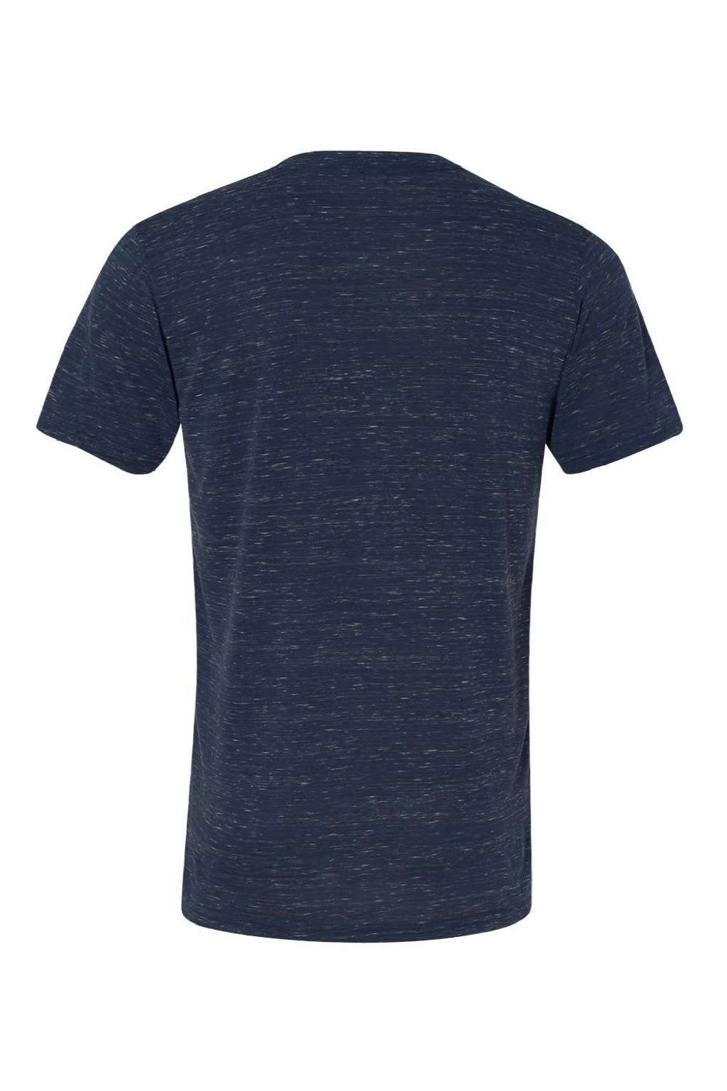 Bella + Canvas BC3655/3655C Mens Textured Jersey Short Sleeve V-Neck T-Shirt Navy Blue Marble Flat Back