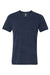 Bella + Canvas BC3655/3655C Mens Textured Jersey Short Sleeve V-Neck T-Shirt Navy Blue Marble Flat Front