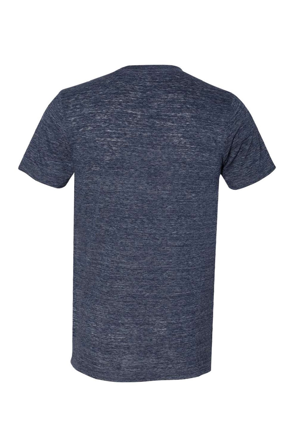 Bella + Canvas BC3655/3655C Mens Textured Jersey Short Sleeve V-Neck T-Shirt Navy Blue Slub Flat Back