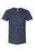 Bella + Canvas BC3655/3655C Mens Textured Jersey Short Sleeve V-Neck T-Shirt Navy Blue Slub Flat Front