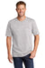 CornerStone CS430 Mens Short Sleeve Crewneck T-Shirt w/ Pocket Heather Grey Model Front