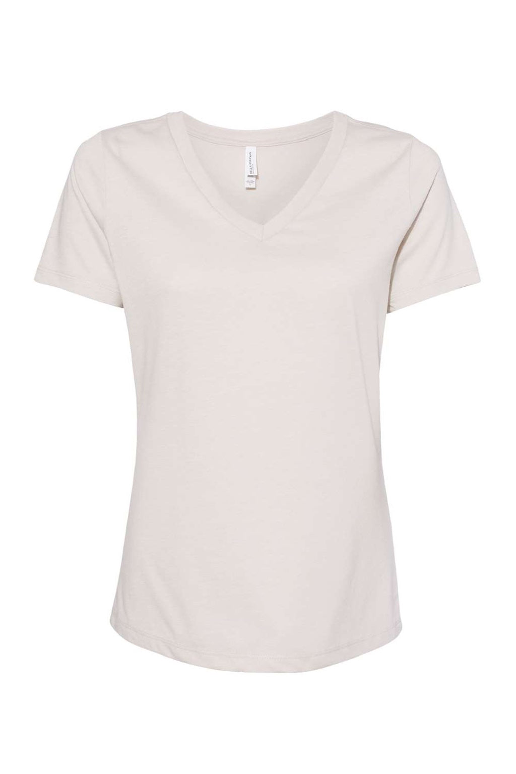 Bella + Canvas BC6405CVC/6405CVC Womens CVC Short Sleeve V-Neck T-Shirt Heather Dust Flat Front