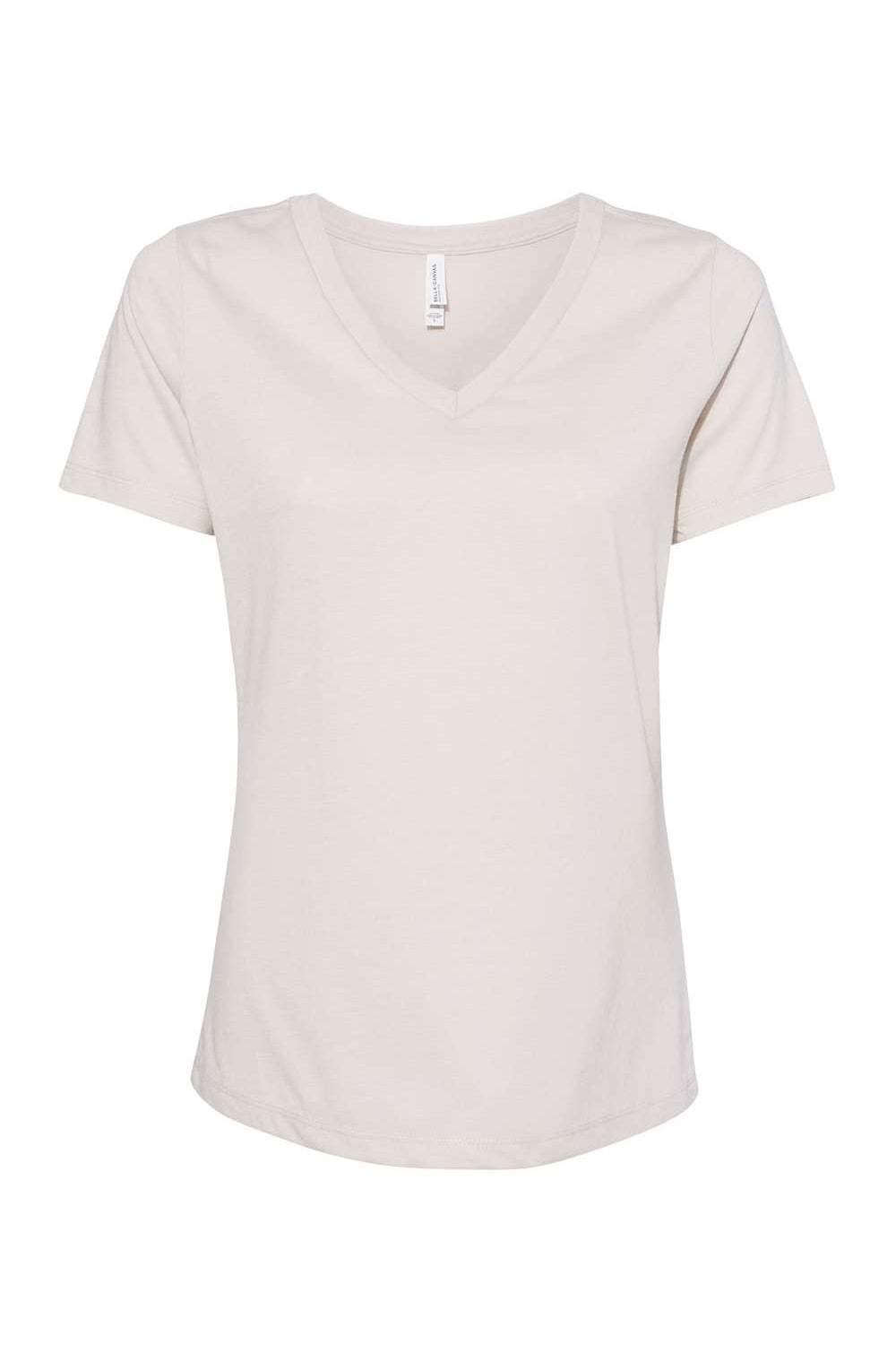 Bella + Canvas BC6405CVC Womens CVC Short Sleeve V-Neck T-Shirt Heather Dust Flat Front