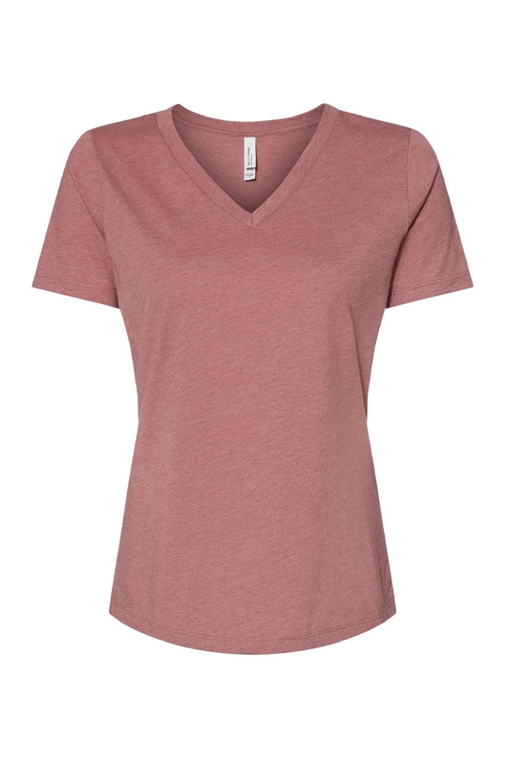 Bella + Canvas BC6405CVC/6405CVC Womens CVC Short Sleeve V-Neck T-Shirt Heather Mauve Flat Front