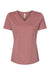 Bella + Canvas BC6405CVC/6405CVC Womens CVC Short Sleeve V-Neck T-Shirt Heather Mauve Flat Front
