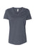 Bella + Canvas BC6405CVC/6405CVC Womens CVC Short Sleeve V-Neck T-Shirt Heather Navy Blue Flat Front