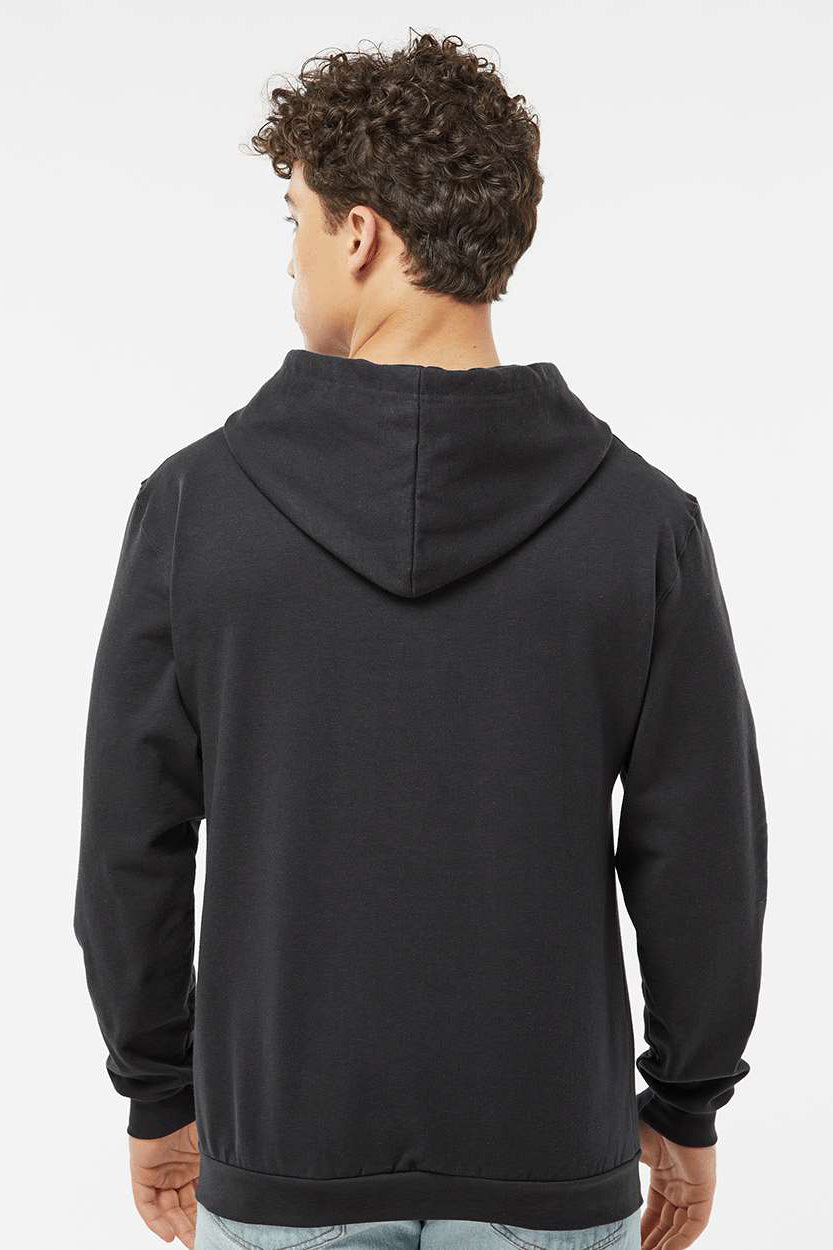 Tultex 331 Mens Full Zip Hooded Sweatshirt Hoodie w/ Pockets Black Model Back