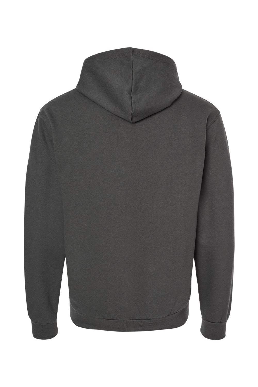Tultex 331 Mens Full Zip Hooded Sweatshirt Hoodie w/ Pockets Charcoal Grey Flat Back