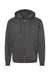 Tultex 331 Mens Full Zip Hooded Sweatshirt Hoodie w/ Pockets Charcoal Grey Flat Front