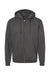 Tultex 331 Mens Full Zip Hooded Sweatshirt Hoodie Charcoal Grey Flat Front