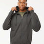 Tultex Mens Full Zip Hooded Sweatshirt Hoodie - Charcoal Grey - NEW
