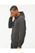 Tultex 331 Mens Full Zip Hooded Sweatshirt Hoodie Charcoal Grey Model Side
