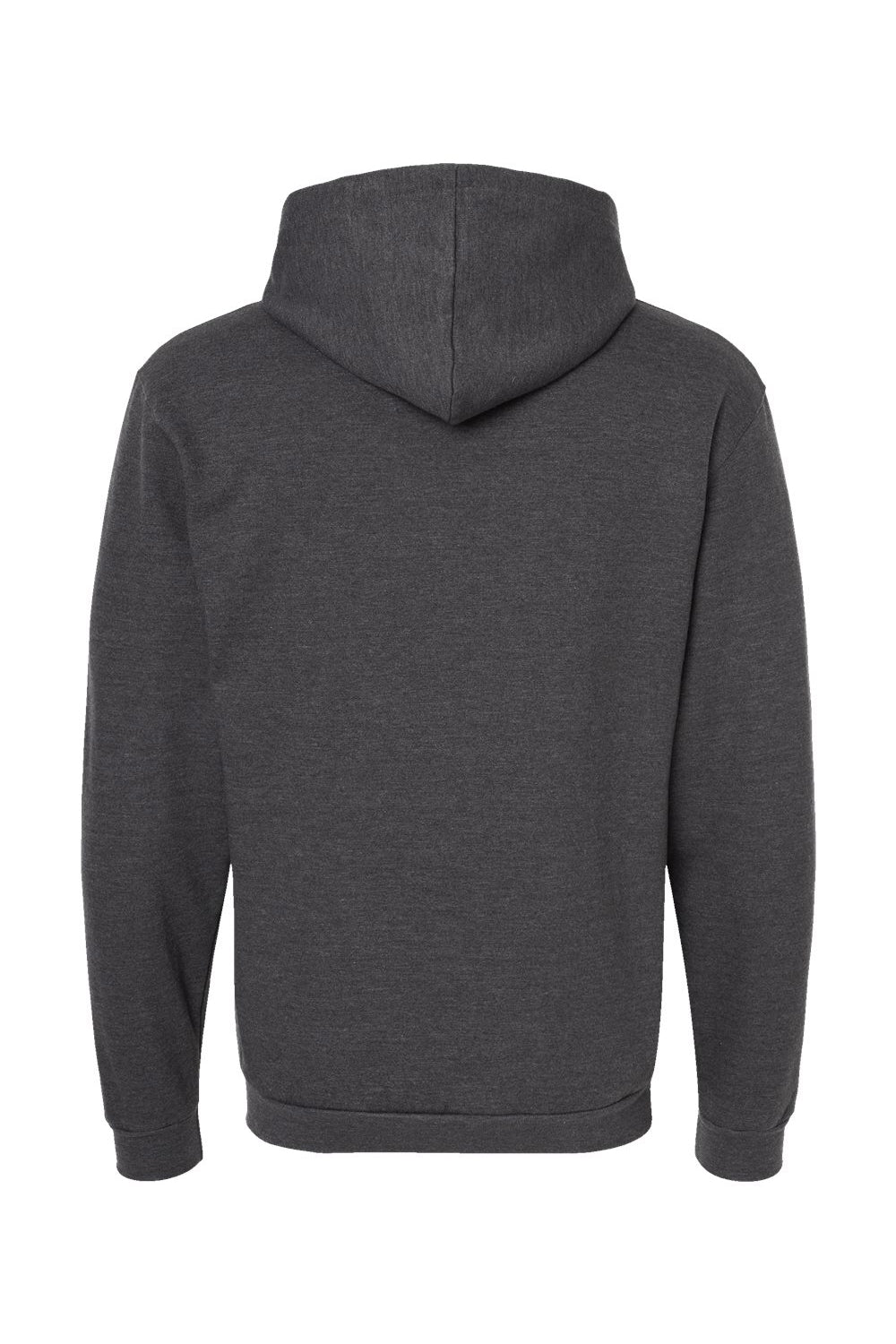 Tultex 331 Mens Full Zip Hooded Sweatshirt Hoodie w/ Pockets Heather Charcoal Grey Flat Back