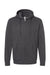 Tultex 331 Mens Full Zip Hooded Sweatshirt Hoodie w/ Pockets Heather Charcoal Grey Flat Front