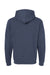 Tultex 331 Mens Full Zip Hooded Sweatshirt Hoodie w/ Pockets Heather Denim Blue Flat Back