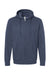 Tultex 331 Mens Full Zip Hooded Sweatshirt Hoodie w/ Pockets Heather Denim Blue Flat Front