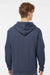 Tultex 331 Mens Full Zip Hooded Sweatshirt Hoodie w/ Pockets Heather Denim Blue Model Back